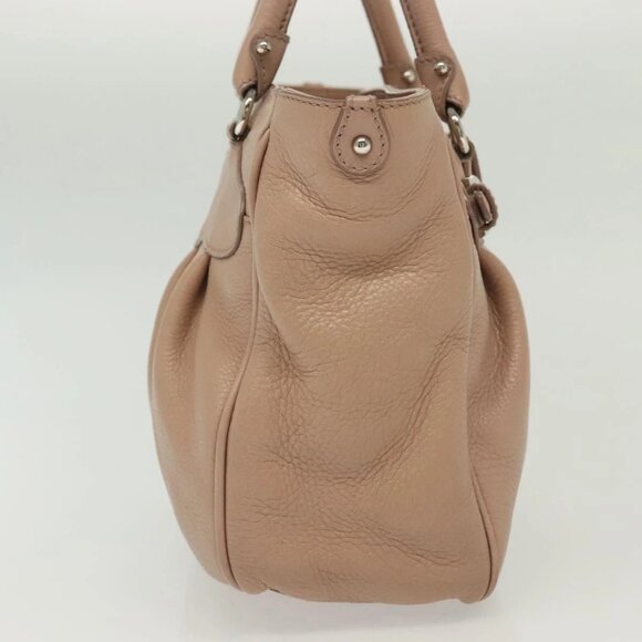 Salvatore Ferragamo Gancini Hand Bag Leather Pink Silver Auth 138865 - Picture 6 of 16